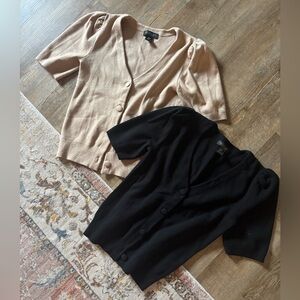 Rachel Zoe Black and Cream Cardigan Set